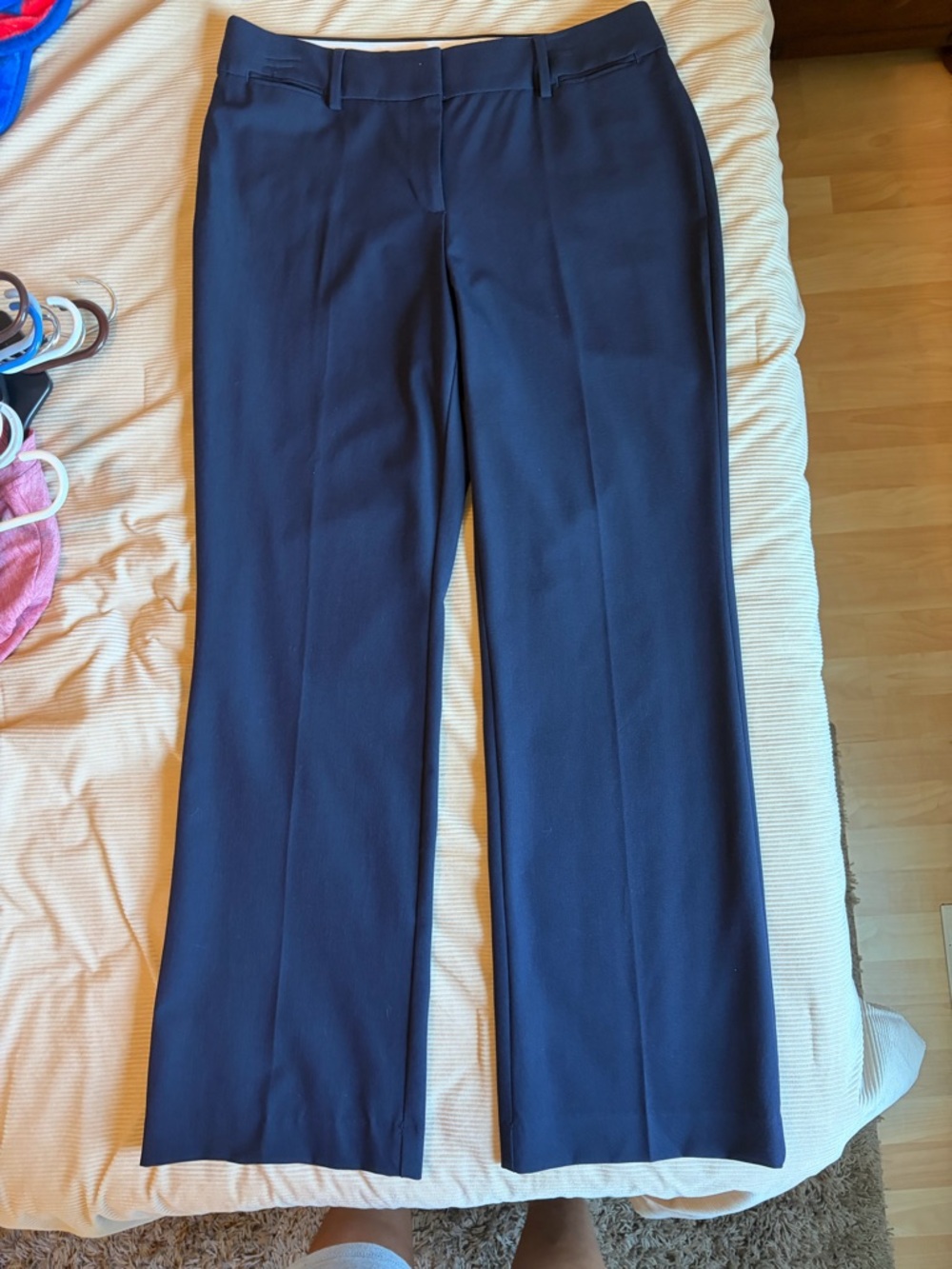 LOFT Navy Straight-Leg Dress Pants